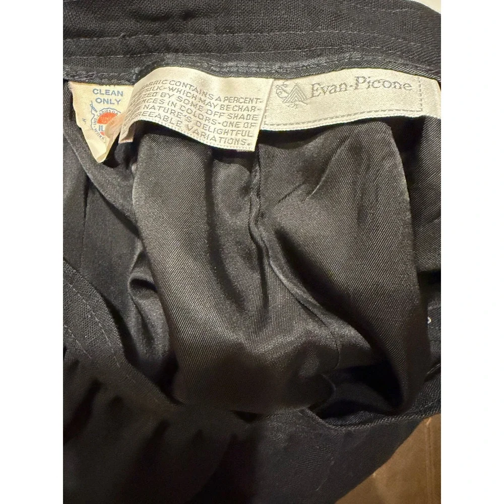 Vtg nwt 80s Evan-Picone Vintage Black Midi Skirt Silk Blend Size 14 career siren